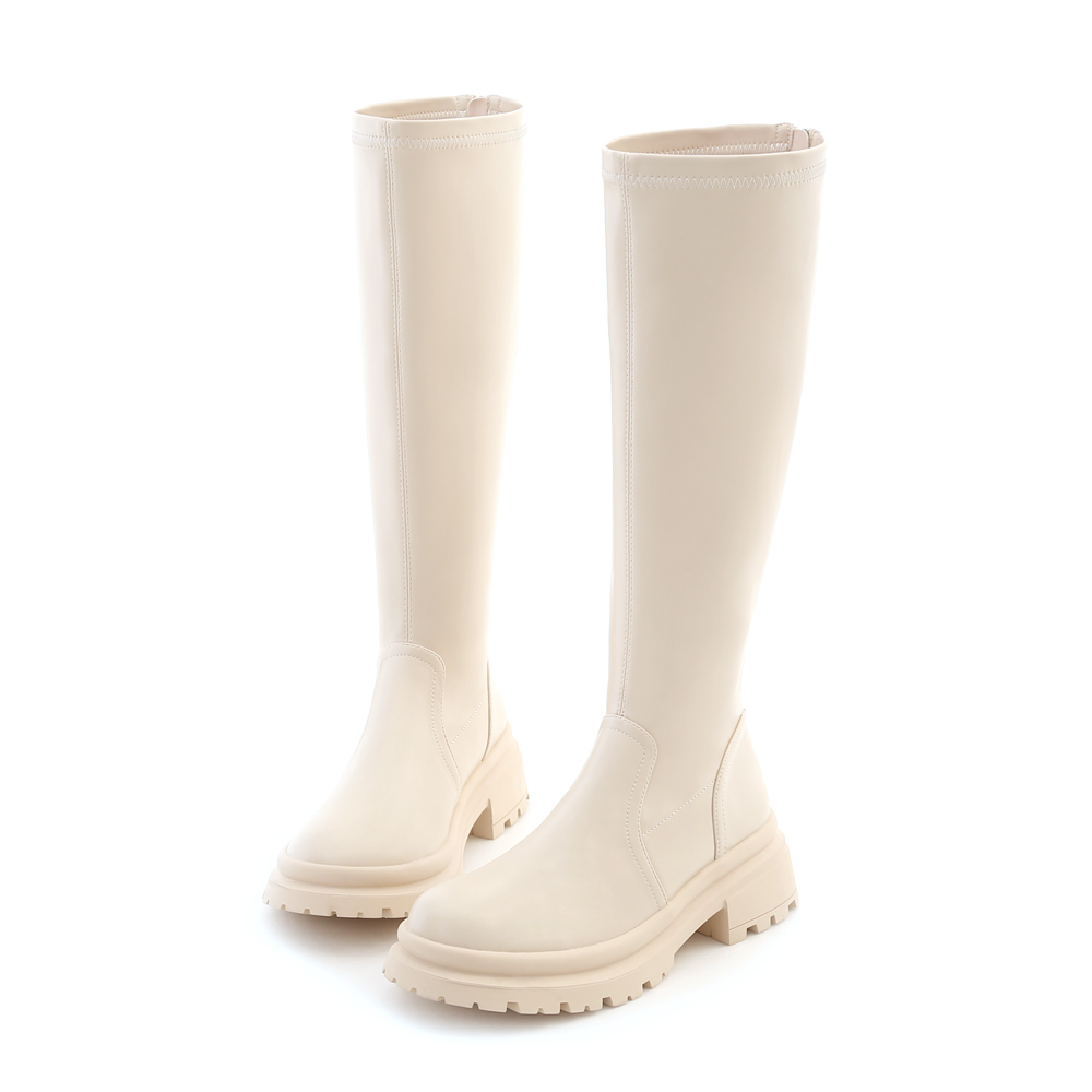 D+AF C位擔當．簡約素面厚底瘦瘦長靴