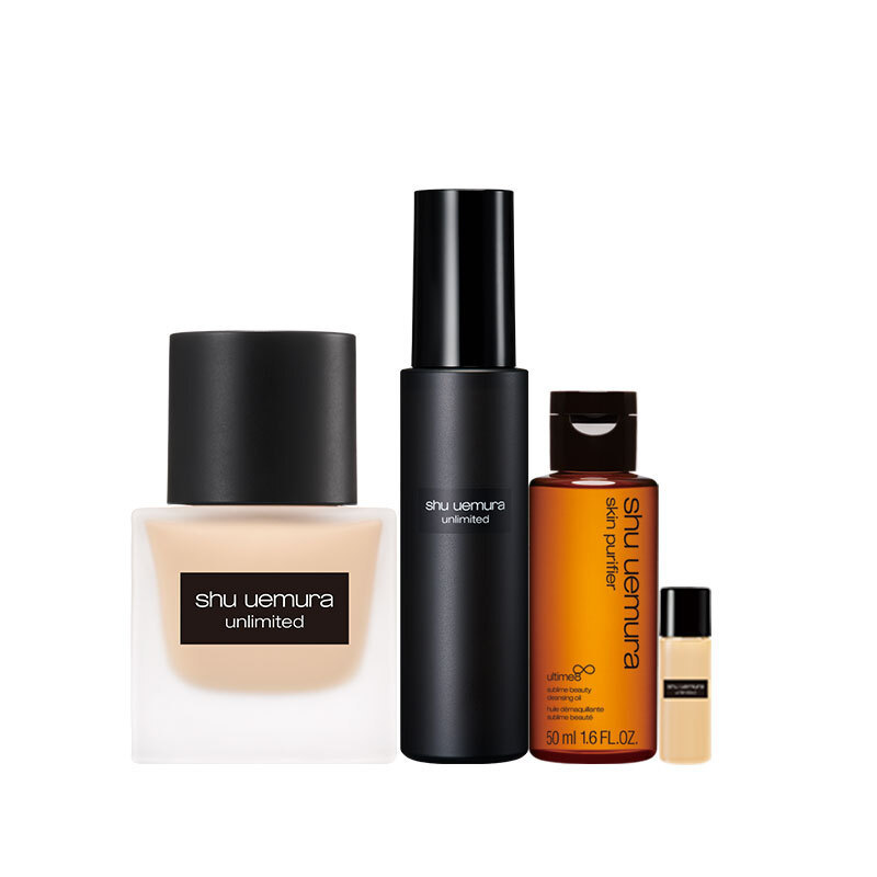 無極限超時輕粉底 正貨 任選色+無極限持久定妝噴霧+全能奇蹟精萃潔顏油 50ml+無極限光澤水粉底 SPF18 PA+++ 664 5ml