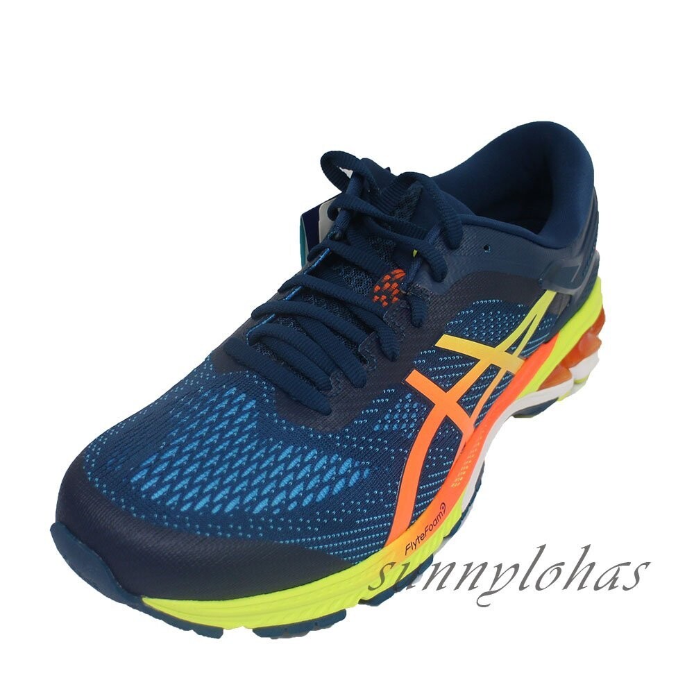 ASICS GEL-KAYANO 26 慢跑鞋 建議售價:NT4980 《特別適合低足弓、扁平足的使用者，且此款緩衝力加強，亦適合體重較重或受傷 特別需要避震的使用者》 GEL-KAYANO 26後腳