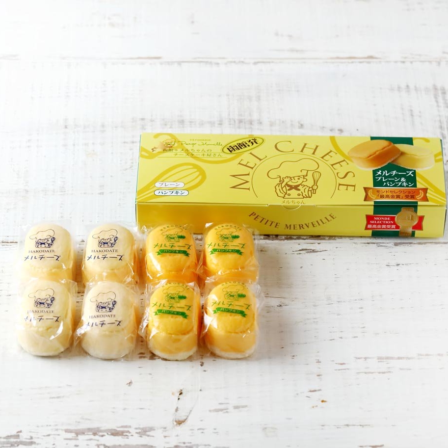 【函館菓子工坊】一口起司蛋糕-原味+南瓜8入禮盒*6