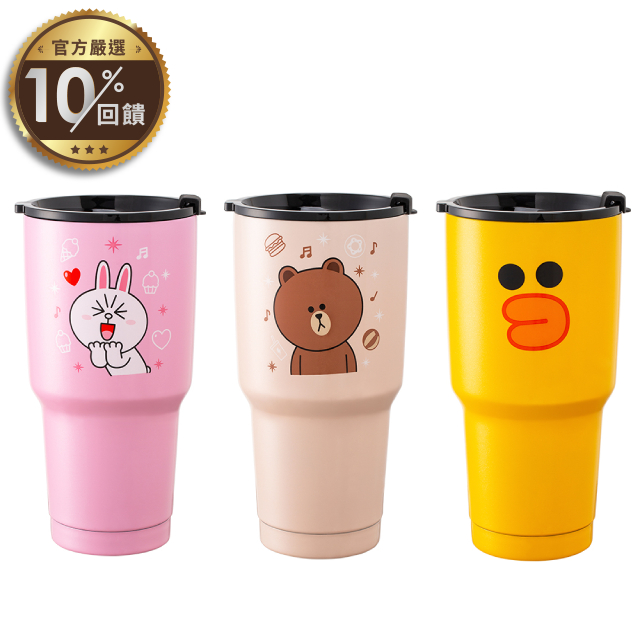 款式：熊大款、兔兔款、莎莉款 材質：內膽316(18/10)醫療級不鏽鋼；杯蓋AS(笨乙烯、丙烯晴共聚物，耐熱100°C) 尺寸：100x70x210mm(口徑95mm)±5% 容量：滿水容量950m
