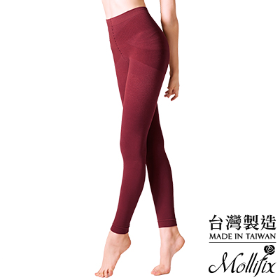 Mollifix 恆溫美型奈米刷毛鉛筆褲(赤赭紅)