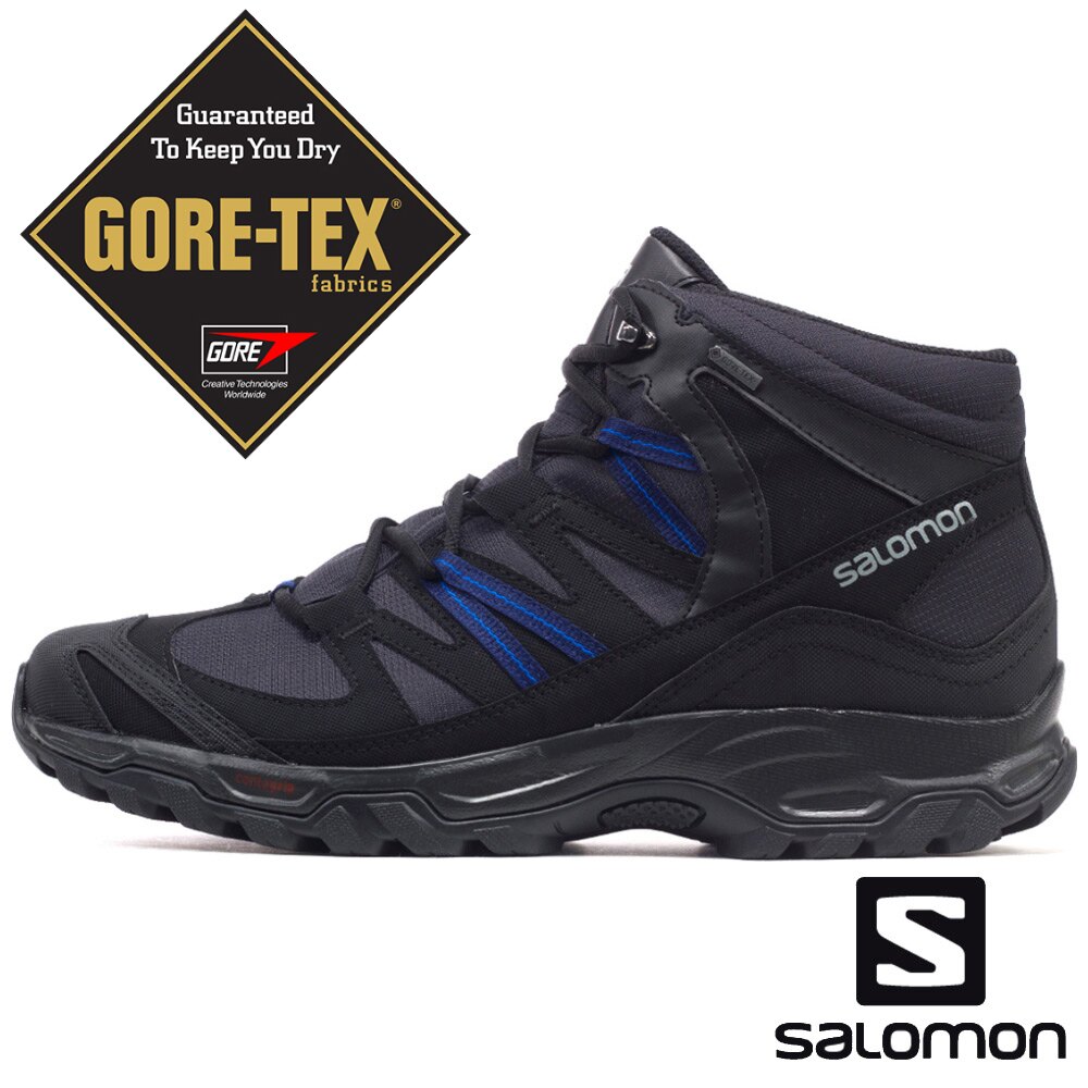【SALOMON 法國】男 MUDSTONE MID 2 GTX中筒登山鞋『幻灰/黑/藍』406163