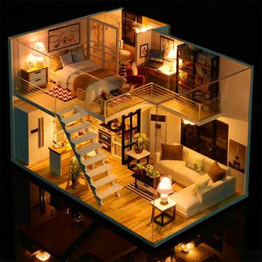 diy小屋手工拼裝別墅模型玩具公主房子成人製作創意生日禮物女生 百淘百樂