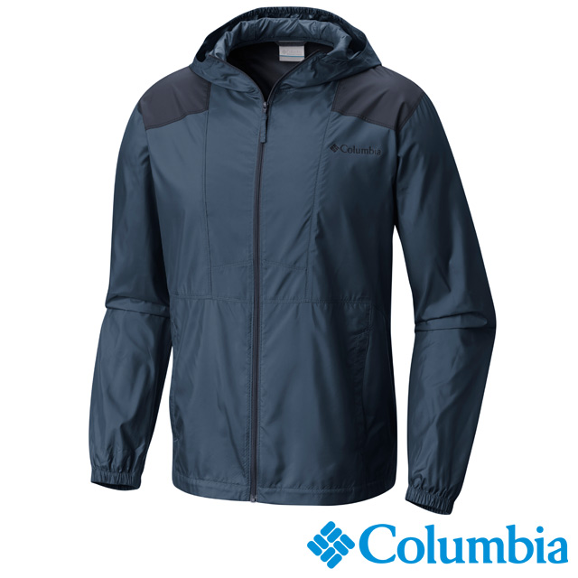 Columbia哥倫比亞 男款-防潑水風衣外套-深藍 UKE39720NY