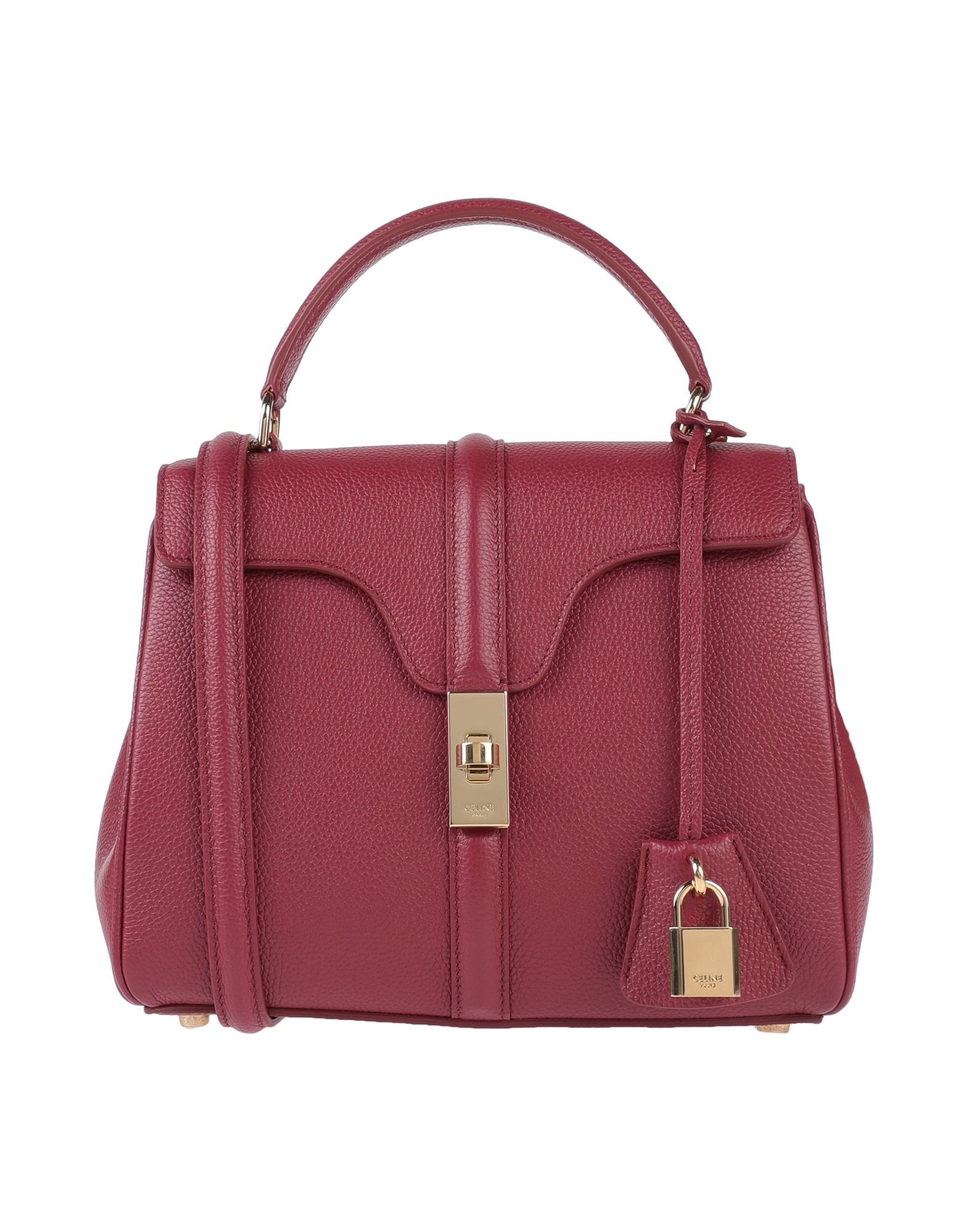 mini, leather, textured leather, logo, solid color, framed closure, internal pockets, bag handle, re