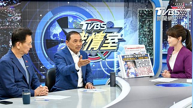 國民黨總統參選人侯友宜、副手人選趙少康接受《TVBS戰情室》專訪。（圖／胡瑞麒攝）