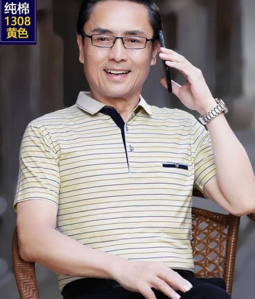 純棉夏裝中年男士短袖t恤40-50歲男裝上衣中老年polo衫有口袋 夢想生活家