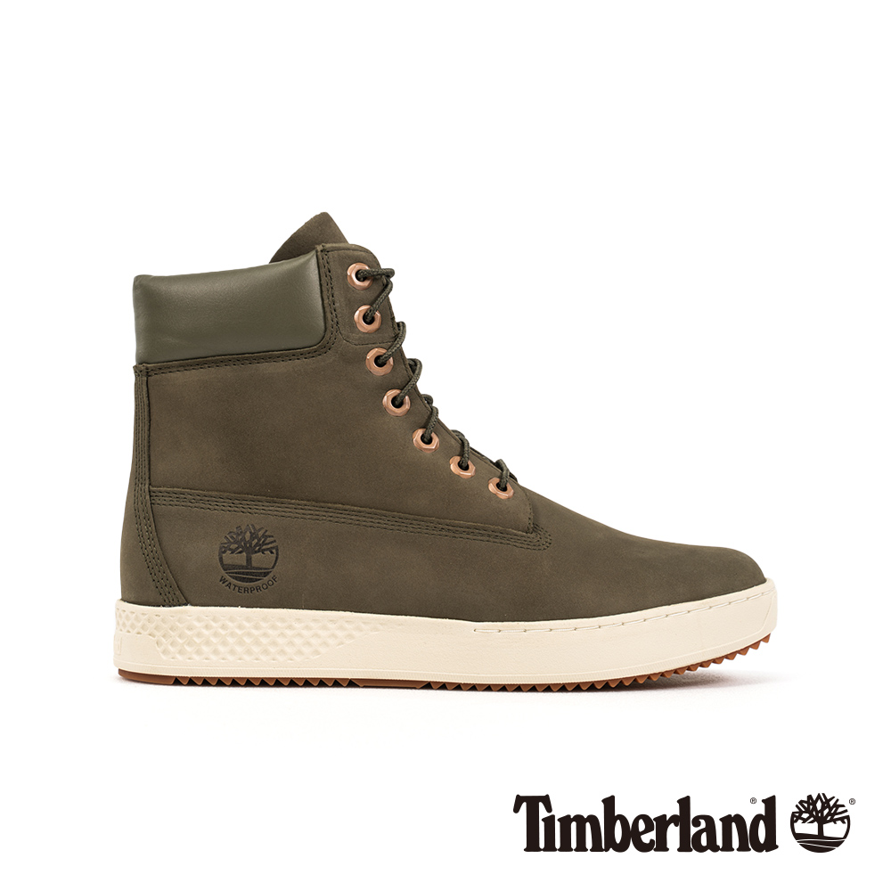 Timberland 男款深綠色磨砂革防水繫帶6吋運動靴|A254XA58