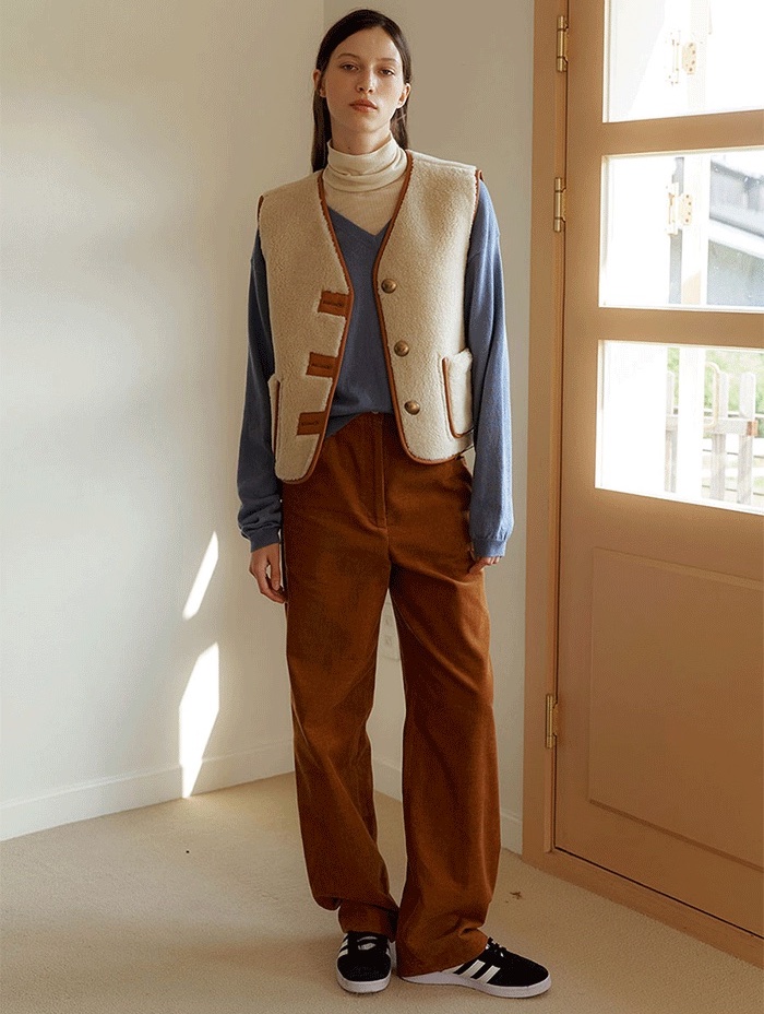 A.T.CORNER Corduroy Straight Fit Pants