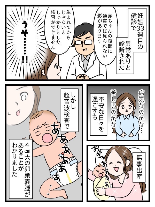 え 赤ちゃんなのに 生後すぐ4cmの卵巣嚢腫が見つかってしまい