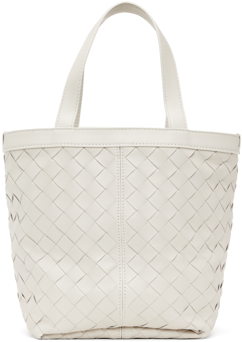 Bottega Veneta 白色小号 Flip Flap 托特包
