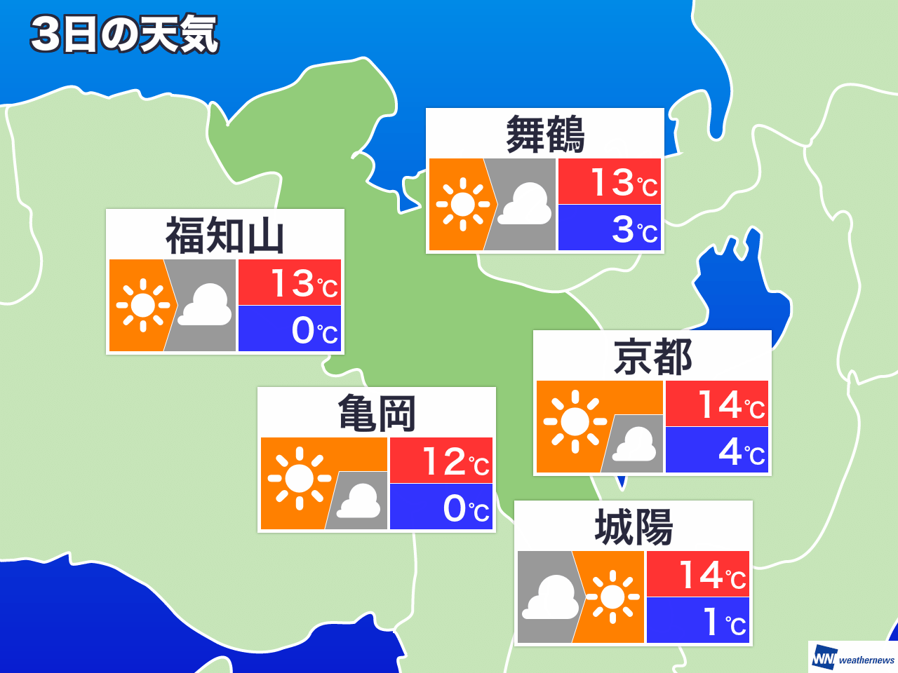 12月3日 金 京都府の明日の天気 ウェザーニュース