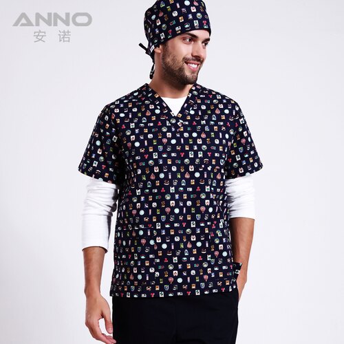 藍底小印章L（166-170）安諾手術服 手術醫用洗手服 刷手衣 全棉印花 新款 藍底小印章