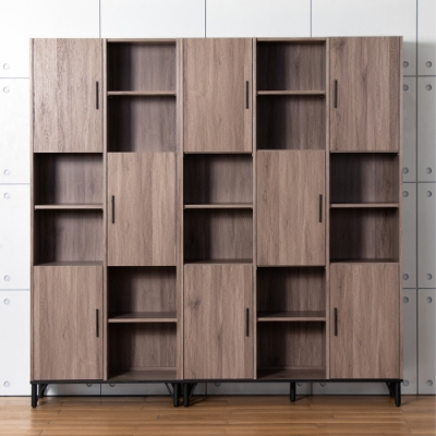 D&T 德泰傢俱 BROOK淺胡桃木6.7尺書櫃 (201.5x40x200cm)