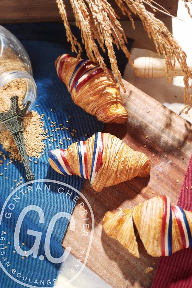 GC可頌法國國慶日限定的「國旗可頌」，每個55元。(圖片提供/Gontran Cherrier Bakery Taipei) 