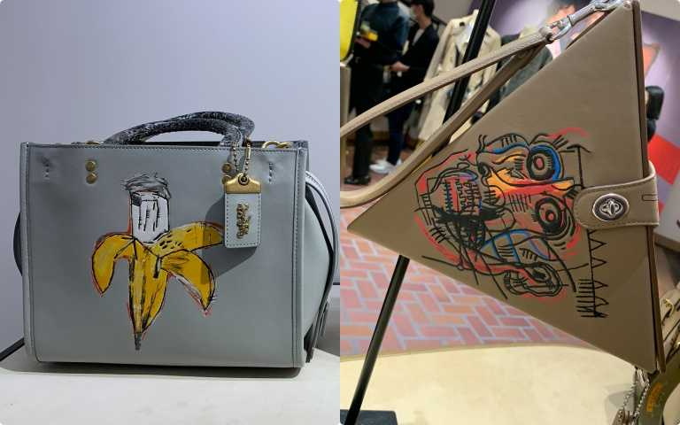 COACH X JEAN MICHEL BASQUIAT BROWN SPOTS AND SNAKE HANDLE ROUGE BAD／35,800元（圖／陳瑋 攝）