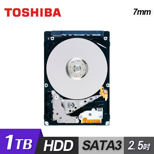 筆記型電腦專用、超輕薄品名 / 規格：【TOSHIBA 東芝】7mm 1TB 2.5吋硬碟 兩年保固(MQ04ABF100)特色：2.5 吋、7mm 高度適用於輕薄筆電特色：單張碟片即有 1TB 容量