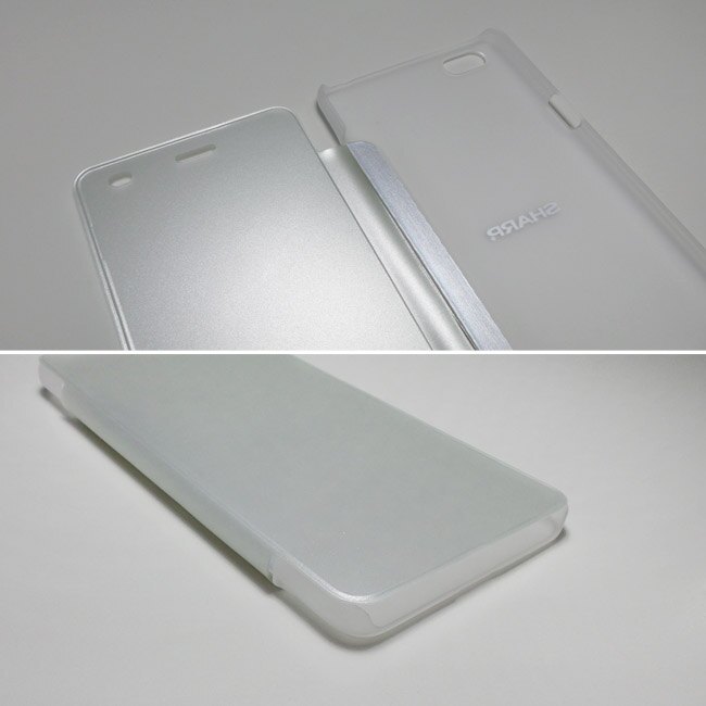 SHARP M1 立體美背5.5吋自拍機--原廠半透視皮套◆買一送一