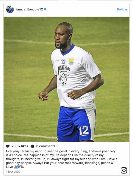 Diacuhkan Persib, Cole Curhat di Instagram