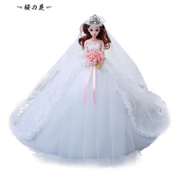 全館83折 蘭黛芙妮芭比婚紗娃娃90厘米超大拖尾女孩公主夢幻類單個洋娃娃六【櫻花本鋪】