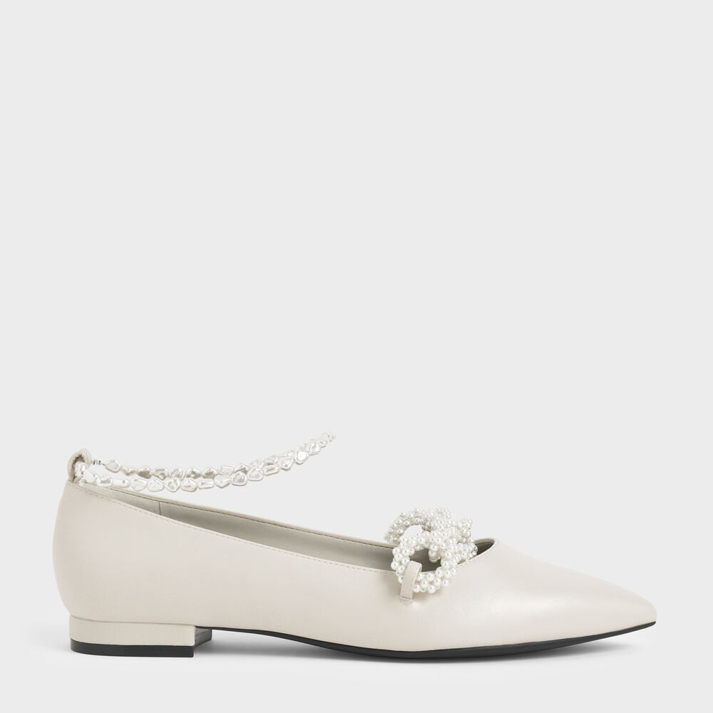 珍珠飾鍊瑪莉珍鞋