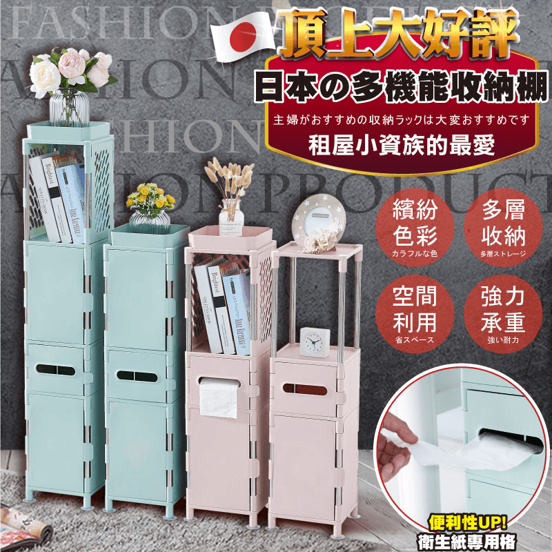 lemonsolo日式多功能儲物收納架，採用高品質PP材質製作，強力承重，穩定牢固，清洗也方便~ 可自由拆卸的多層收納設計，收納功能強，可節省居家空間~ 搭配防滑防潮設計，與繽紛色彩，十分適用於廚房、