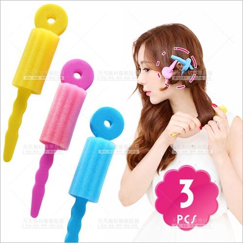 棒棒糖造型髮捲-3入(混色)[19919] 頭髮捲髮造型