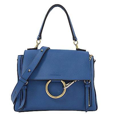 CHLOE Faye Day 小牛皮兩用斜背包(藍)