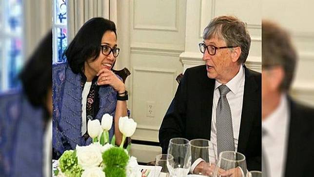 Menteri Keuangan Sri Mulyani bersama Bill Gates. (Instagram)