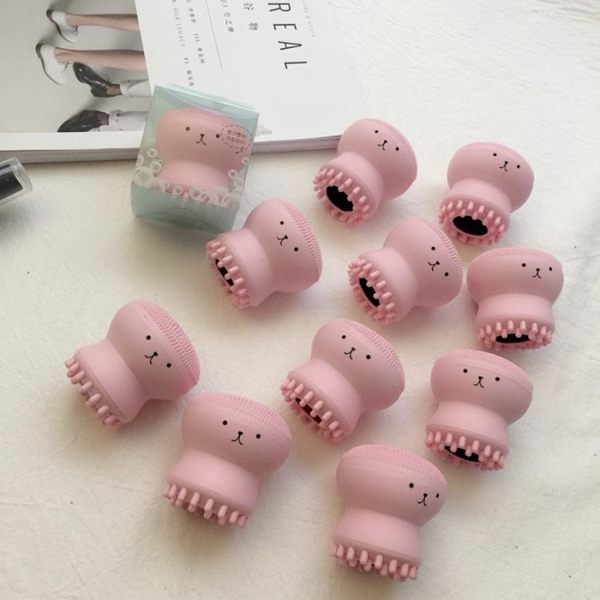 韓國可愛粉色小章魚潔面儀女生水母硅膠潔面刷洗臉刷-凡屋