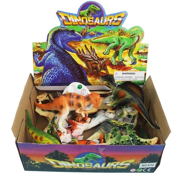 仿真恐龍模型 12隻入 NO.K12 6吋恐龍公仔(一套)/一套12隻入(促40) 軟質空心侏羅紀恐龍玩具-首K12