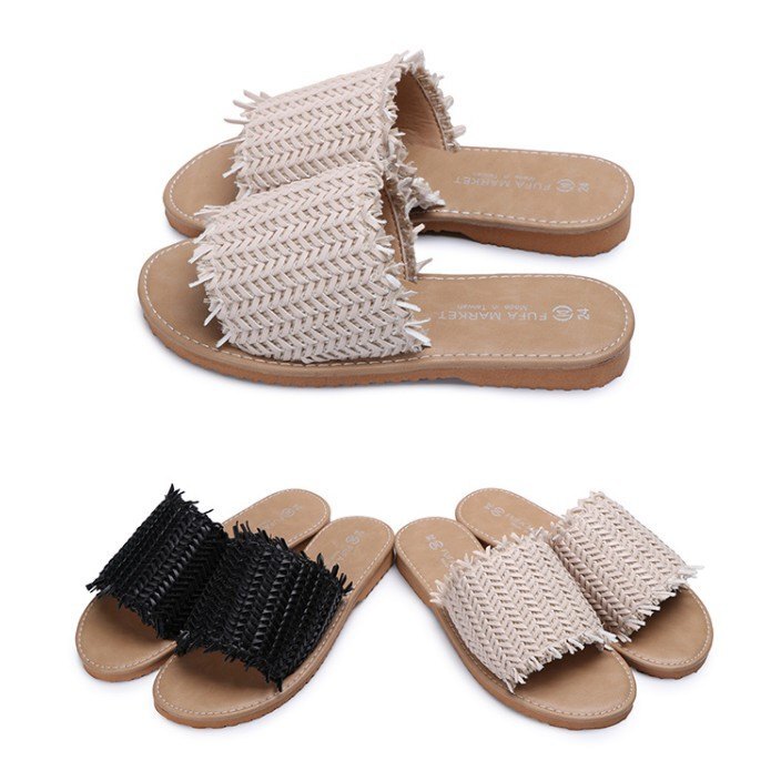 【My style】富發牌1PL44玩味輕著拖鞋（黑.杏）23/24/25/26號-任兩雙免運