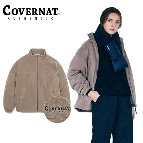 ★100%正版商品★ 韓國直送 COVERNAT是2008年在韓國創立的街頭品牌 超過連續五年MUSINSA STORE第一名暢銷品牌(韓國知名時尚商店) [COVERNAT] 刷毛外套 米色 -溫暖