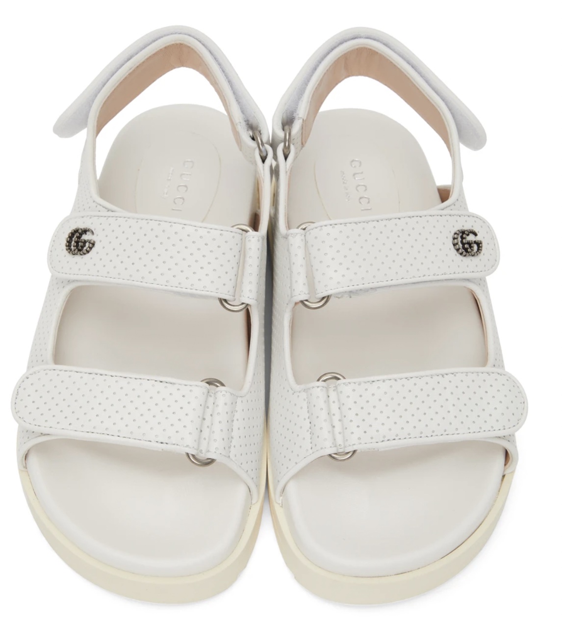 GUCCI 白色 Double G 凉鞋