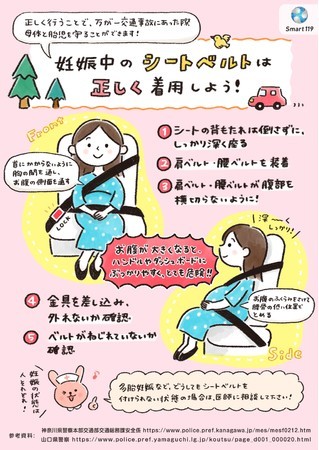 イラストで解説 妊婦さんの正しいシートベルト着用方法 Pr Times