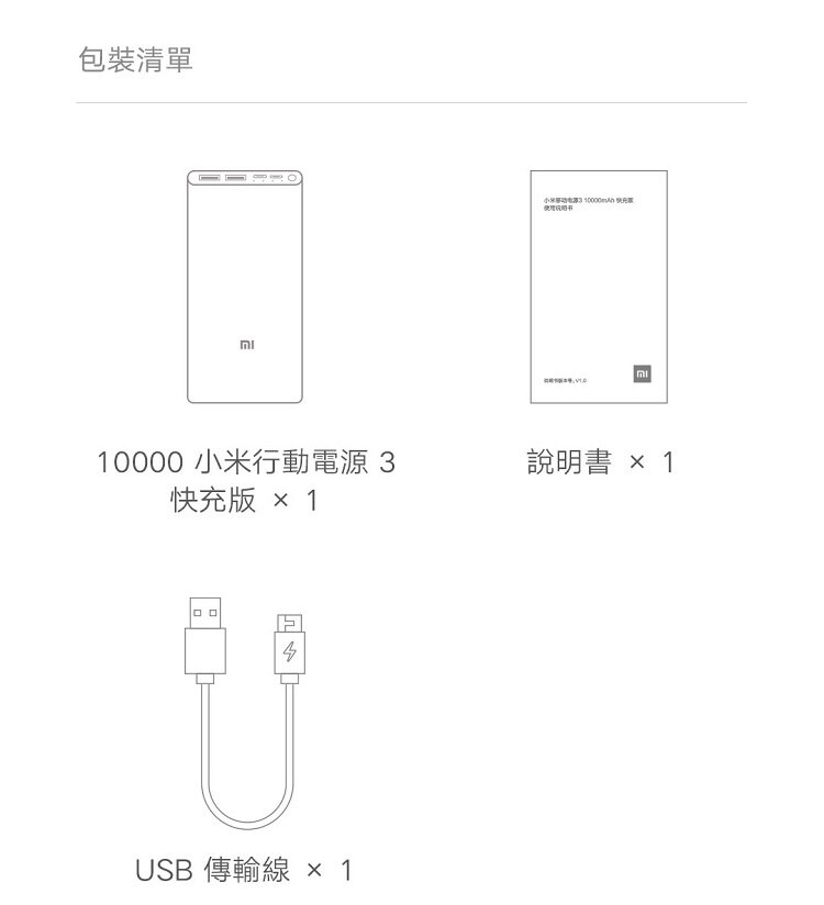 【無賴小舖】小米行動電源3 10000mAh 快充版 18W快充 USB-C 雙向快充 行動電源 移動電源 隨身充