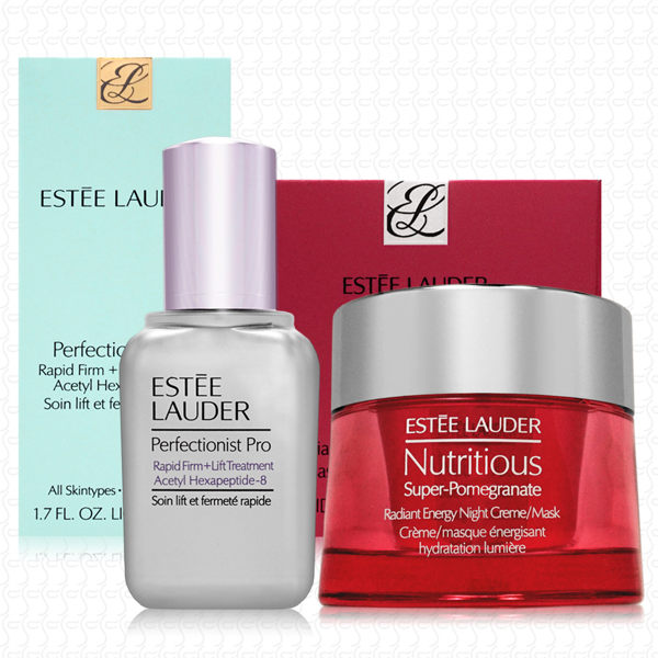 ESTEE LAUDER雅詩蘭黛 Pro極速緊緻肌密全能精華50ml+晚安凝霜50ml