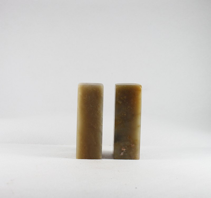 【姓名情侶夫妻對印】姓名印鑑章土紅花紋稀有原石質