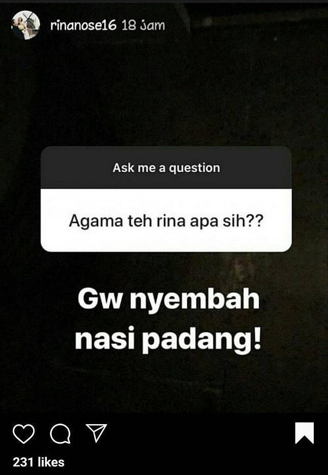 Kasih Jawaban Asal Soal Agama Rina Nose Dihujat Netizen Insertlive Line Today