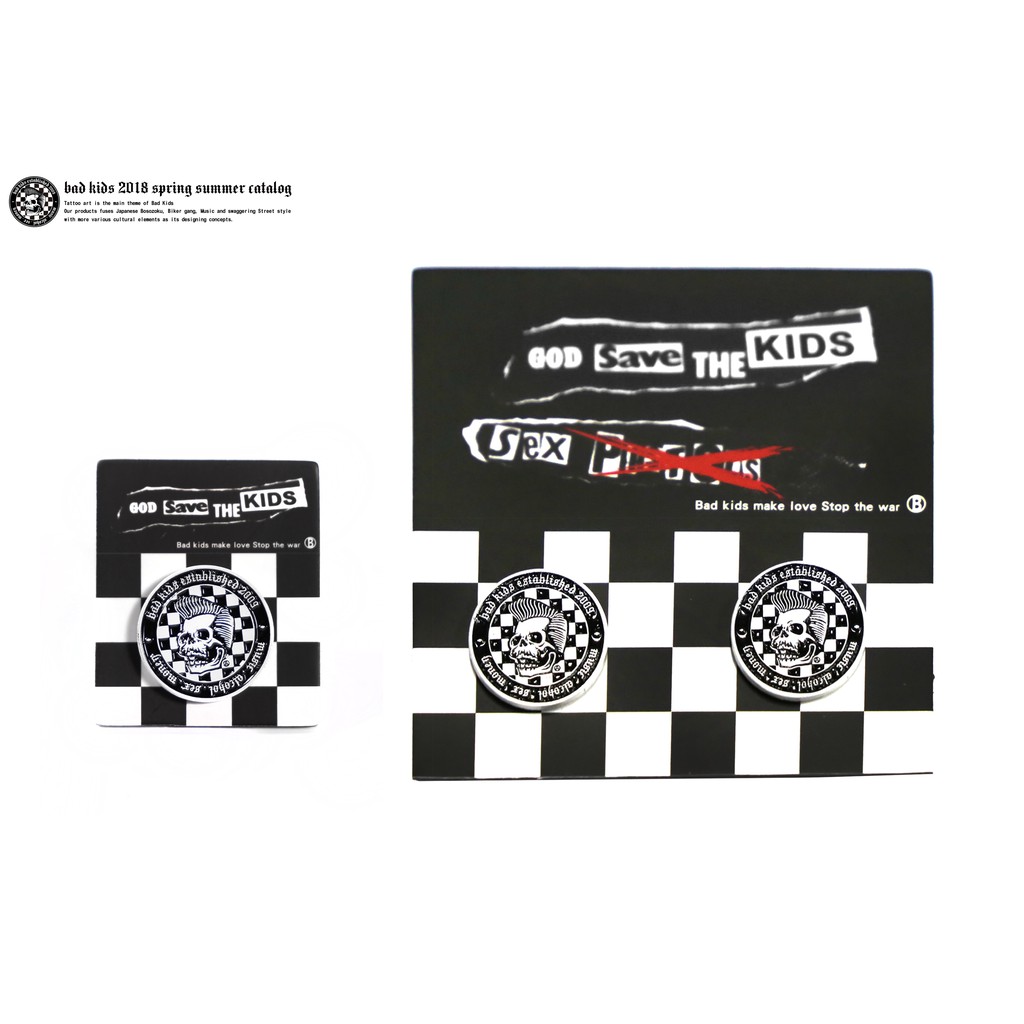 BAD KIDS 惡童 18S/S Badge售價 一個Nt180 兩個 Nt300 SIZE: 直徑2cm材質: 合金產地: 中國BAD KIDS SINCE 2009 本賣場為 BAD KIDS 