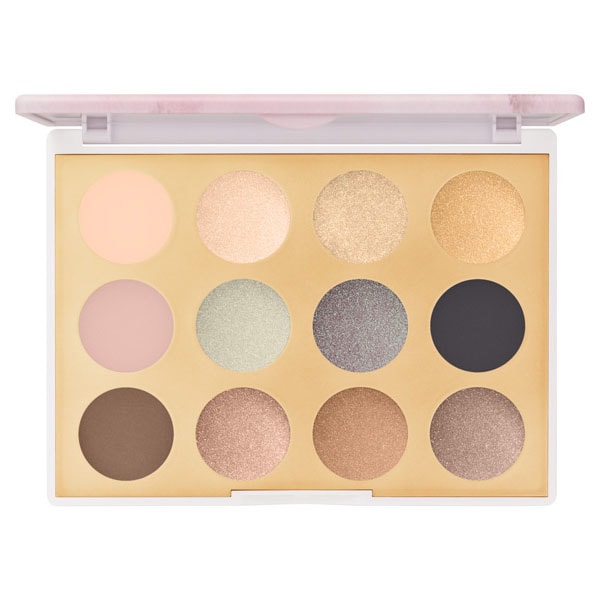 眼影盤完美演繹大自然的色彩變化，材質更包含霧面、緞光和亮片等多種質地，日常系的甜美可人、電力系的魅惑深邃妝容，都能輕鬆完成，自帶Crush體質一眼立刻著迷！電光大理石系列：時尚專業12色眼影盤 Des