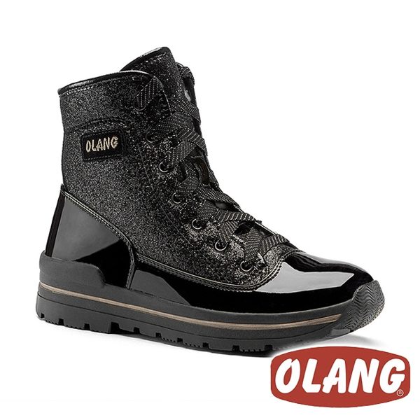 【義大利 OLANG】女 POP保暖雪靴 OL-1701W【內厚鋪毛 / 防滑鞋底】黑色 | 雪鞋 雪地靴