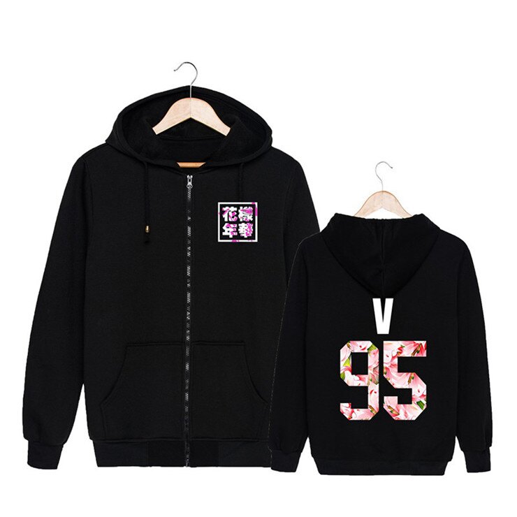 BTS防彈少年團 帽T 大學T 花樣年華專輯同款 花色字 秋冬外套 連帽開衫 拉鍊衛衣 PT416