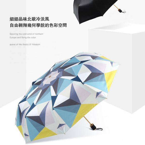 【德國boy】三折超輕黑膠防曬防潑水晴雨傘 （絨錦）