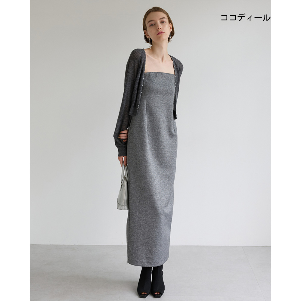 【ココディール】灰色針織吊帶長洋裝 O6S25149