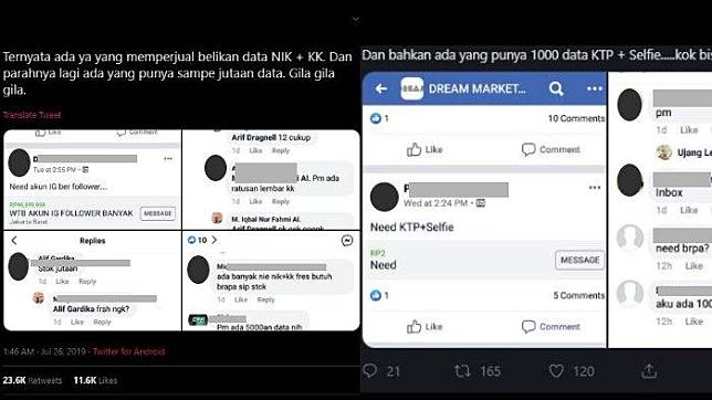 Viral di Media Sosial Data e-KTP dan KK Warga Diperjualbelikan Secara Ilegal