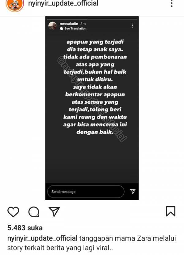 Ibunda Adhisty Zara Sebut Anaknya Tak Patut Ditiru