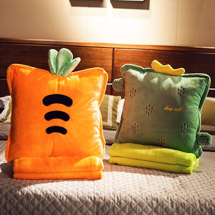 抱枕 辦公室抱枕被子兩用靠枕車內靠墊毛毯子午睡枕頭夏涼被三合一神器 12色