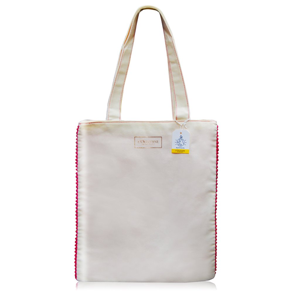 L＇OCCITANE 歐舒丹 玫瑰托特包(35X30cm)